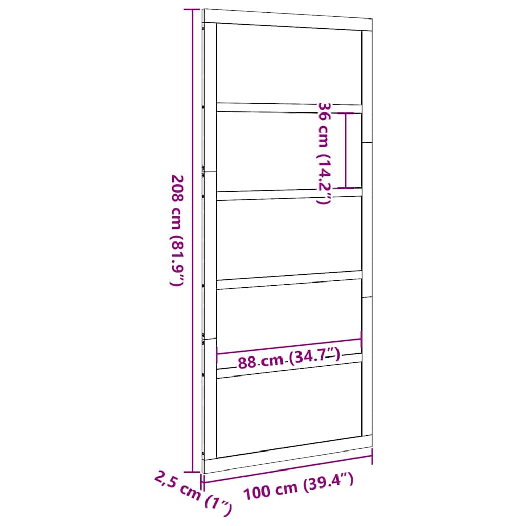 Scheunentür Weiß 100 x 208 cm Massivholz Kiefer